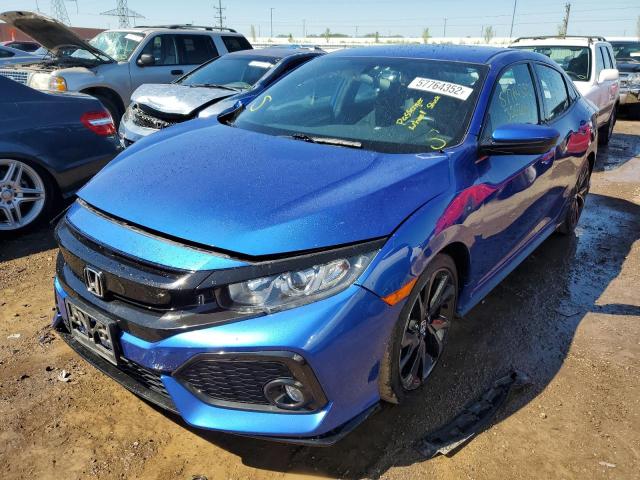 SHHFK7G47JU218301 - 2018 HONDA CIVIC SPOR BLUE photo 2