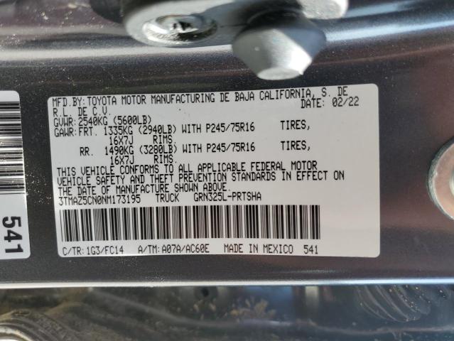 3TMAZ5CN0NM173195 - 2022 TOYOTA TACOMA DOUBLE CAB  照片 10