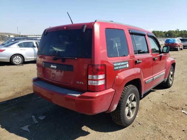 1J8GN28K08W283292 - 2008 JEEP LIBERTY RED photo 4