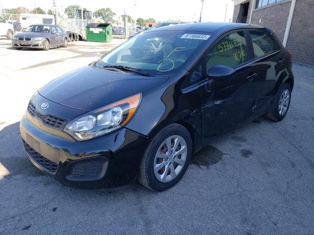 KNADM5A36D6303957 - 2013 KIA RIO LX BLACK photo 2