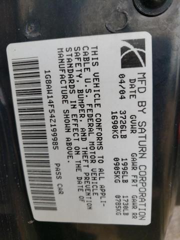 1G8AW14F54Z199985 - 2004 SATURN ION LEVEL RED photo 10