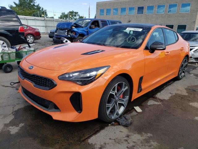 KNAE35LCXK6070778 - 2019 KIA STINGER GT ORANGE photo 2