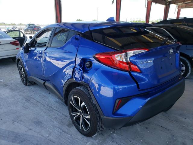 NMTKHMBX0KR076111 - 2019 TOYOTA C-HR XLE BLUE photo 3