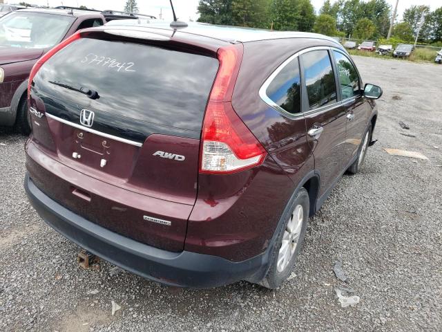 2HKRM4H96DH101915 - 2013 HONDA CR-V TOURI BURGUNDY photo 4