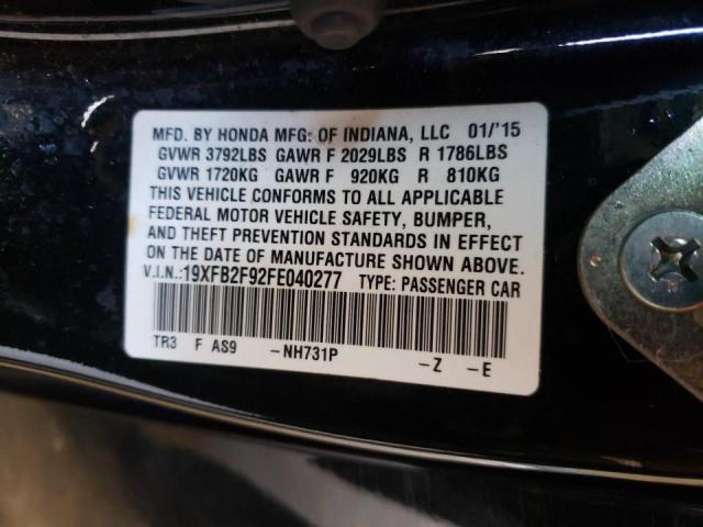 19XFB2F92FE040277 - 2015 HONDA CIVIC EXL Qara foto 10