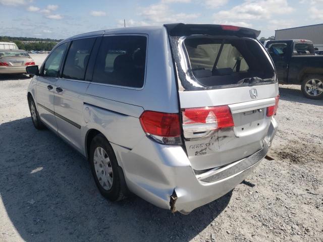 5FNRL3H20AB015722 - 2010 HONDA ODYSSEY LX SILVER photo 3