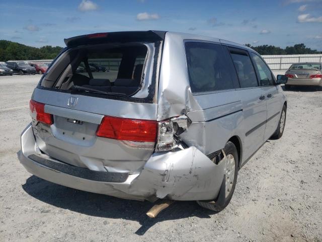 5FNRL3H20AB015722 - 2010 HONDA ODYSSEY LX SILVER photo 4