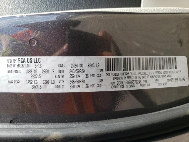 2C4RC1GG0HR570248 - 2017 CHRYSLER PACIFICA L BROWN photo 10