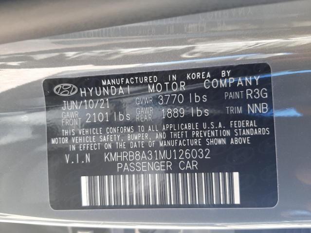 KMHRB8A31MU126032 - 2021 HYUNDAI VENUE SE SILVER photo 10