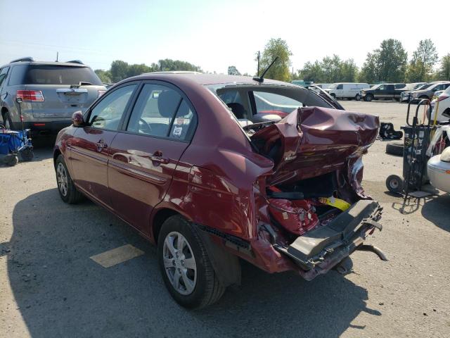 KMHCN4AC3AU516437 - 2010 HYUNDAI ACCENT BURGUNDY photo 3