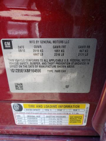 1G1ZE5E1XBF164596 - 2011 CHEVROLET MALIBU LTZ წითელი ფოტო 10