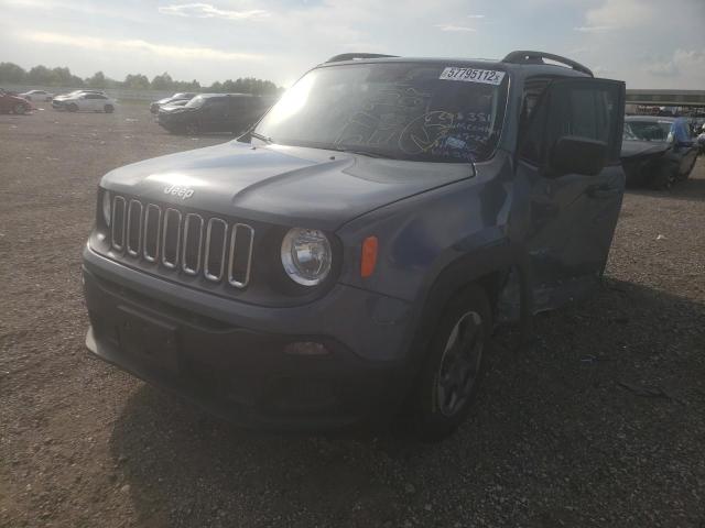 ZACCJAAB2HPE42428 - 2017 JEEP RENEGADE S GRAY photo 2