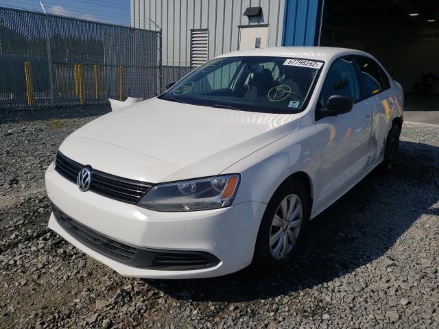 3VW2K7AJ0CM377977 - 2012 VOLKSWAGEN JETTA BASE WHITE photo 2