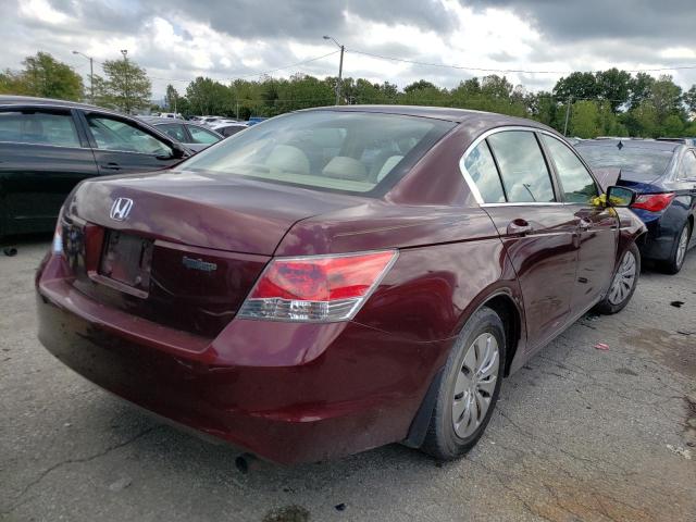 1HGCP26319A077359 - 2009 HONDA ACCORD LX BURGUNDY photo 4