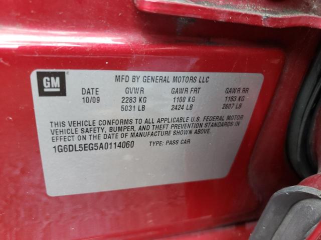 1G6DL5EG5A0114060 - 2010 CADILLAC CTS PERFOR წითელი ფოტო 10