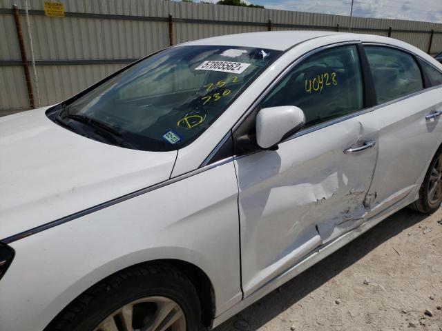 5NPE34AF7KH752730 - 2019 HYUNDAI SONATA LIM WHITE photo 9