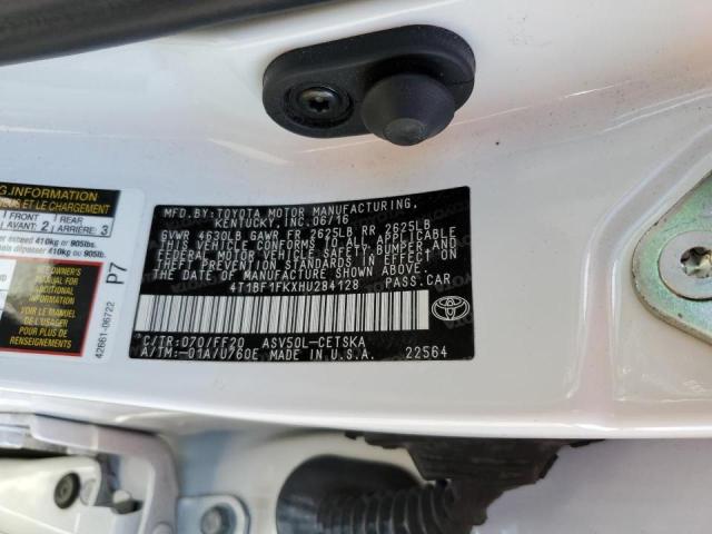 4T1BF1FKXHU284128 - 2017 TOYOTA CAMRY LE WHITE photo 10