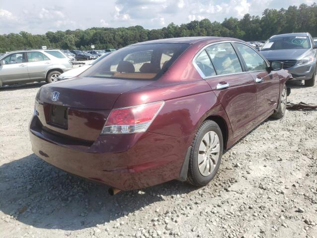 1HGCP26329A065480 - 2009 HONDA ACCORD LX MAROON photo 4