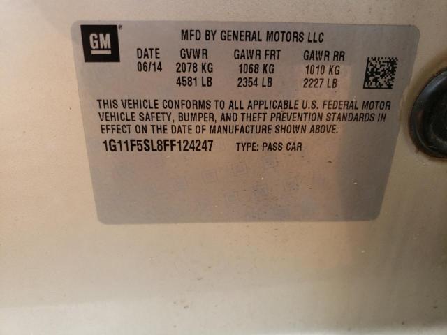 1G11F5SL8FF124247 - 2015 CHEVROLET MALIBU LTZ ბეჟი ფოტო 10