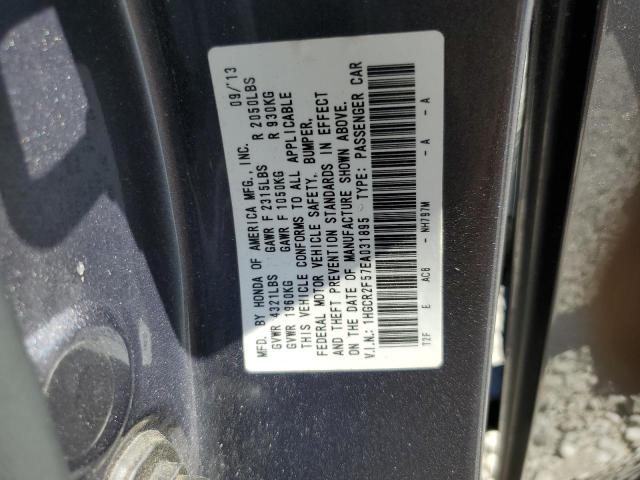 1HGCR2F57EA031895 - 2014 HONDA ACCORD SPO CHARCOAL photo 10