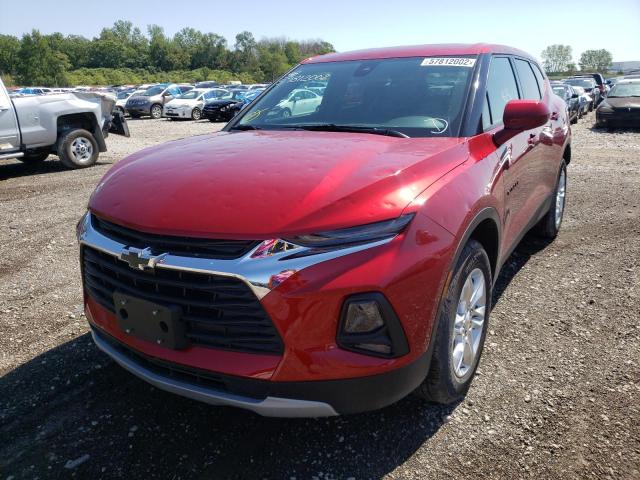 3GNKBHR40NS139477 - 2022 CHEVROLET BLAZER 2LT RED photo 2