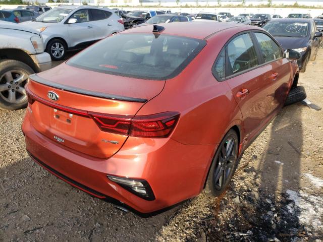 3KPF34ADXME398468 - 2021 KIA FORTE GT L ORANGE photo 4