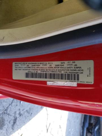 3VWPW31C79M501790 - 2009 VOLKSWAGEN NEW BEETLE 红色 照片 10