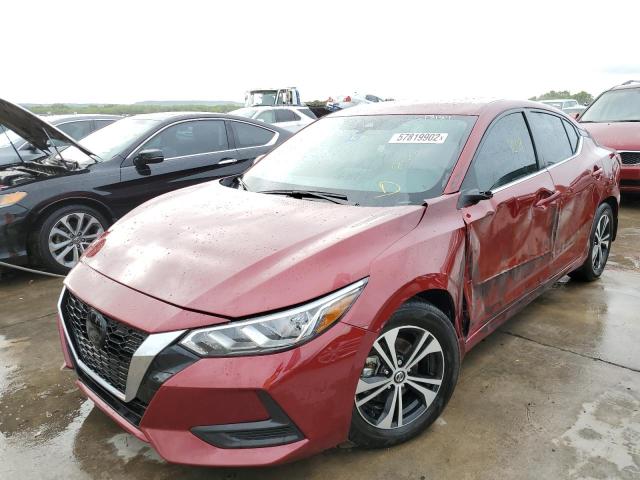 3N1AB8CV7NY226850 - 2022 NISSAN SENTRA SV BURGUNDY photo 2