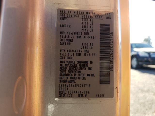 3N63M0ZN0FK719716 - 2015 CHEVROLET CITY EXPRE Күміс фото 10