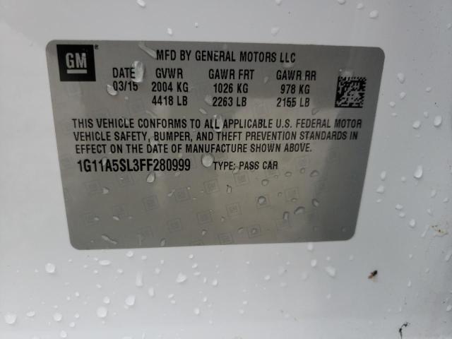 1G11A5SL3FF280999 - 2015 CHEVROLET MALIBU LS WHITE photo 10