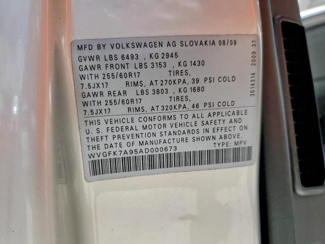 WVGFK7A95AD000673 - 2010 VOLKSWAGEN TOUAREG TD SILVER photo 10