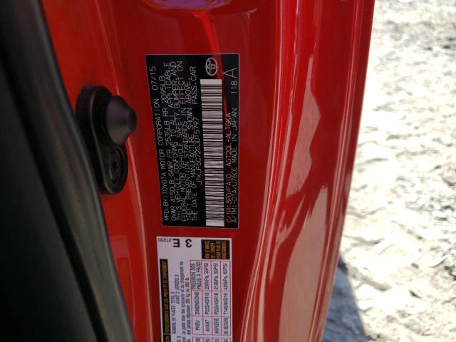 JTKJF5C72GJ015797 - 2016 TOYOTA SCION TC 红色 照片 10