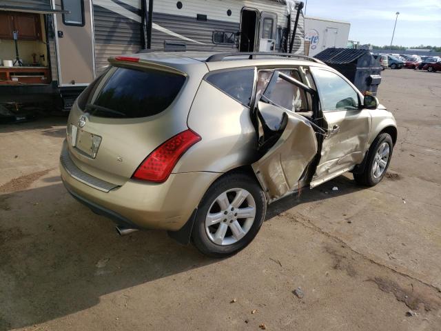 JN8AZ08T76W412919 - 2006 NISSAN MURANO GOLD photo 4