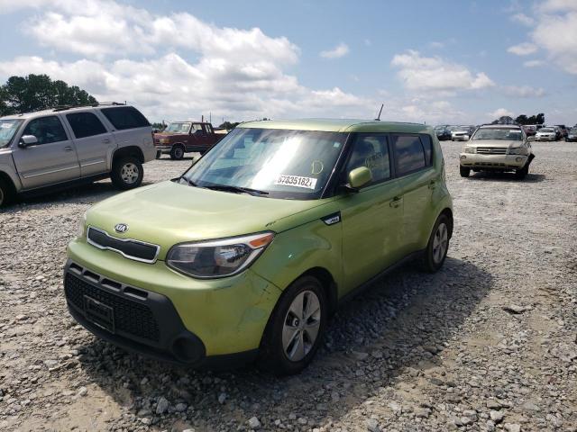 KNDJN2A21F7771553 - 2015 KIA SOUL GREEN photo 2