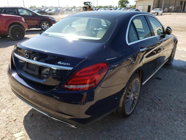 55SWF4KB6FU030191 - 2015 MERCEDES-BENZ C300 BLUE photo 4