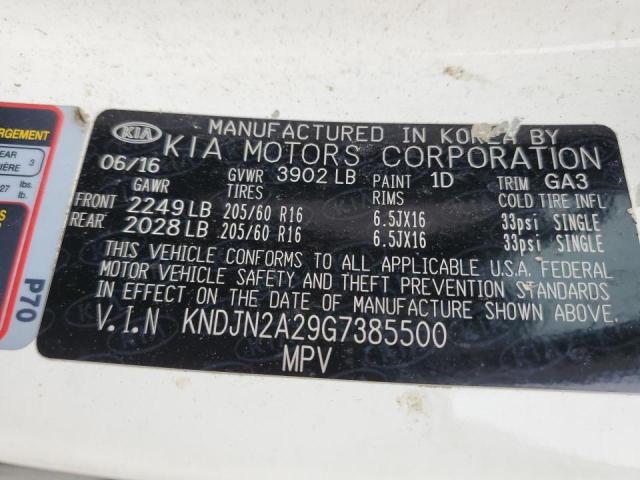 KNDJN2A29G7385500 - 2016 KIA SOUL  photo 10