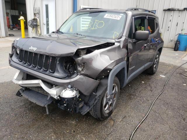 ZACCJBAB5HPE60525 - 2017 JEEP RENEGADE S GRAY photo 2