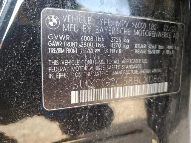 5UXFG2C58BLX08621 - 2011 BMW X6 XDRIVE3 BLACK photo 10