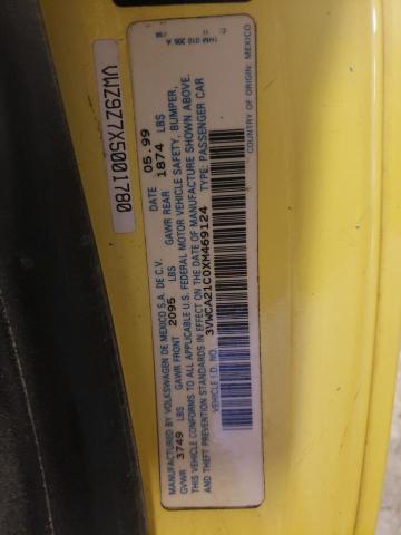 3VWCA21C0XM469124 - 1999 VOLKSWAGEN NEW BEETLE 黄色 照片 10