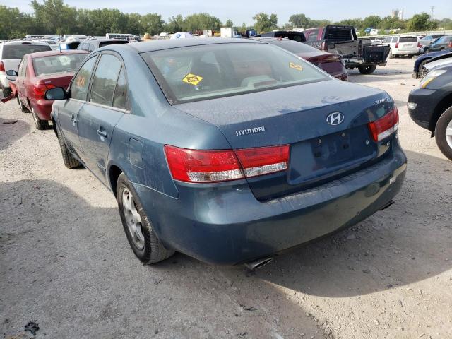 5NPEU46F66H090926 - 2006 HYUNDAI SONATA GLS BLUE photo 3