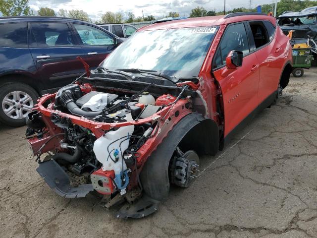 3GNKBCR45MS538659 - 2021 CHEVROLET BLAZER 2LT RED photo 2