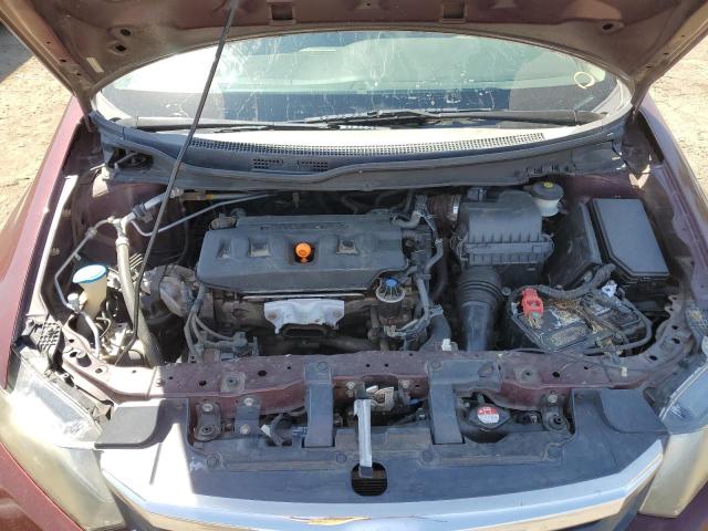 2HGFB2F51CH533284 - 2012 HONDA CIVIC LX BURGUNDY photo 7