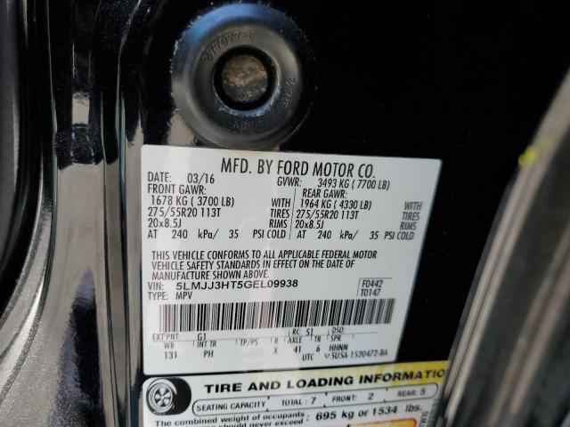 5LMJJ3HT5GEL09938 - 2016 LINCOLN NAVIGATOR 黑色 照片 10