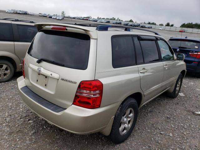 JTEHD21A310010190 - 2001 TOYOTA HIGHLANDER BEIGE photo 4