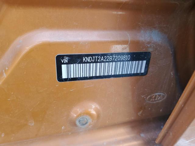 KNDJT2A22B7209810 - 2011 KIA SOUL +/!/S ORANGE photo 10