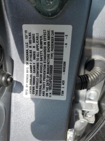 19XZE4F52LE006008 - 2020 HONDA INSIGHT EX SILVER photo 10