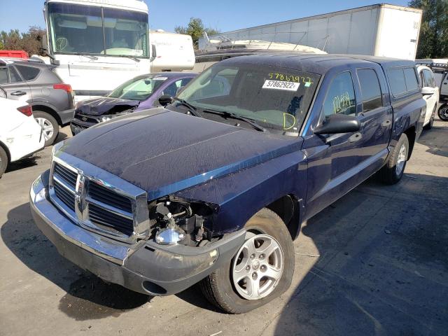 1D7HW48N85S342385 - 2005 DODGE DAKOTA QUA BLUE photo 2