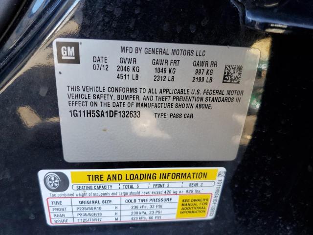 1G11H5SA1DF132633 - 2013 CHEVROLET MALIBU LTZ შავი ფოტო 10