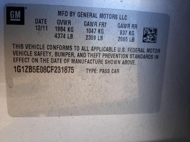 1G1ZB5E08CF231875 - 2012 CHEVROLET MALIBU LS SILVER photo 10