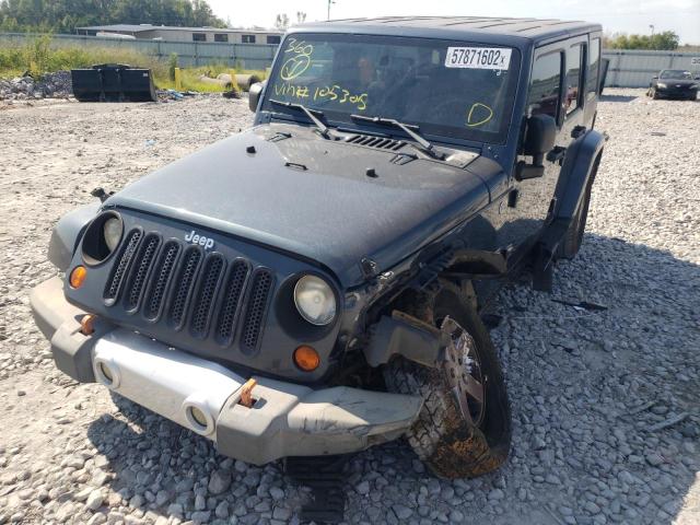 1J4GA59197L105305 - 2007 JEEP WRANGLER S BLUE photo 2